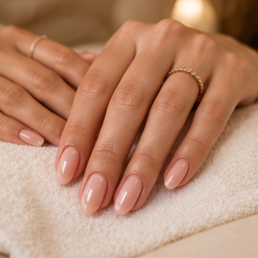 Elegant nude manicure